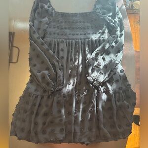 BLACK MINI DRESS WITH SHEER SLEVES